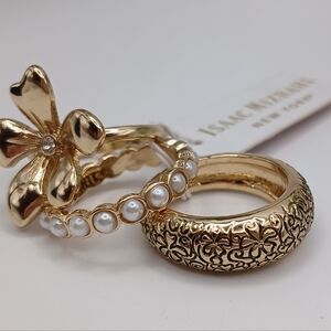 Ring Set Vintage-Inspired Pearl & Flower Set Of 3 Rings NWT